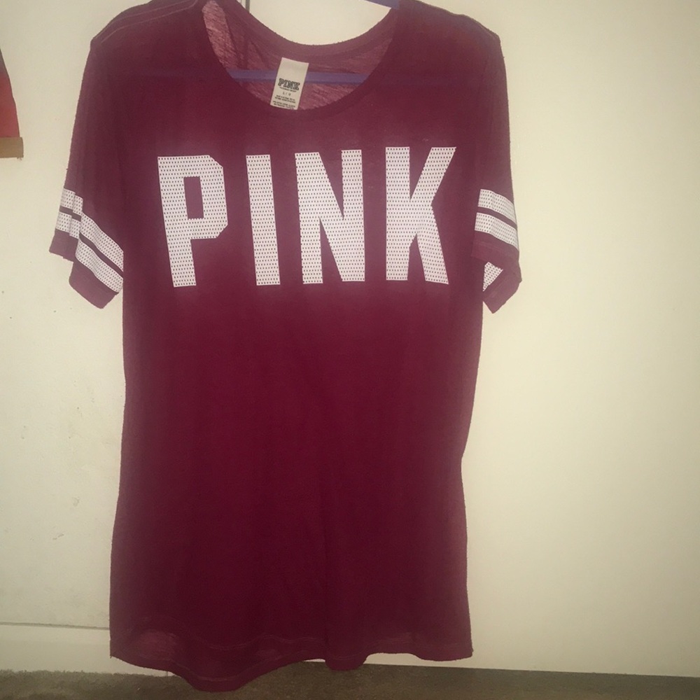 PINK maroon jersey t shirt